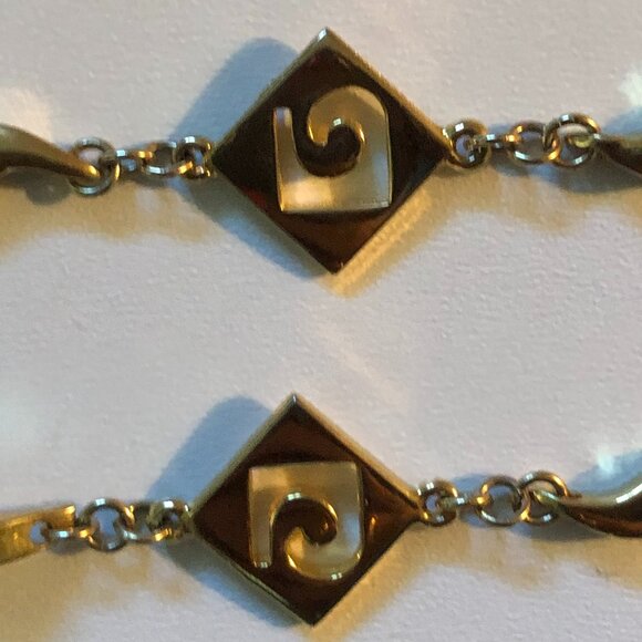 Vintage PIERRE CARDIN Logo Necklace 36" Gold Tone Square Link - Picture 6 of 6